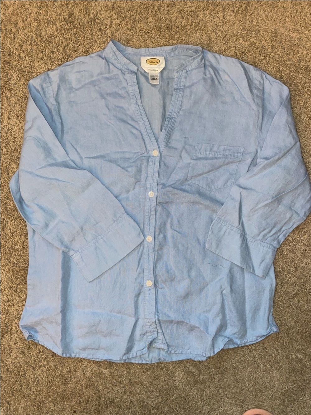 Talbots Light Blue Casual Button-Down Shirt